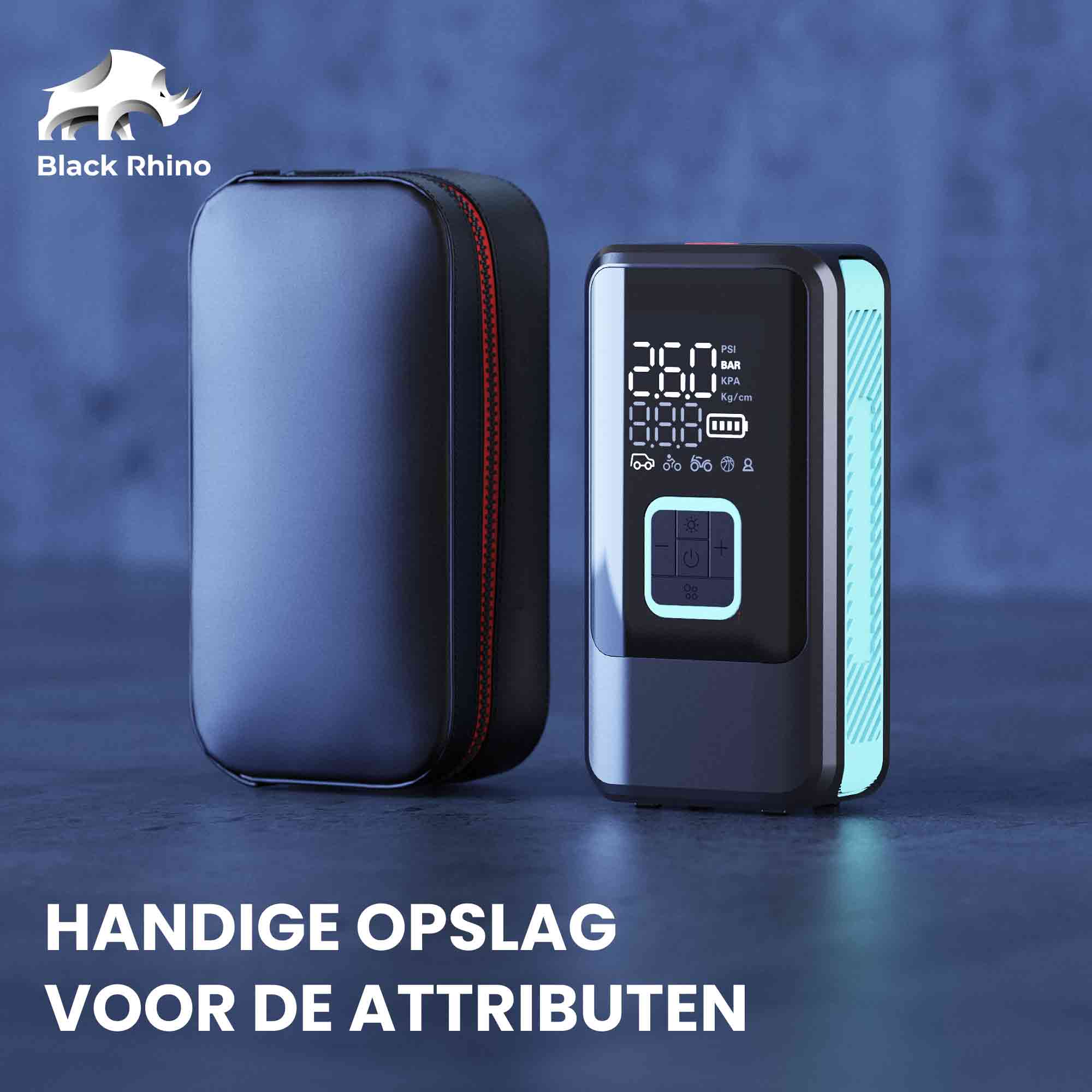 Black Rhino AeroBoost T-3 met opbergcase voor accessoires